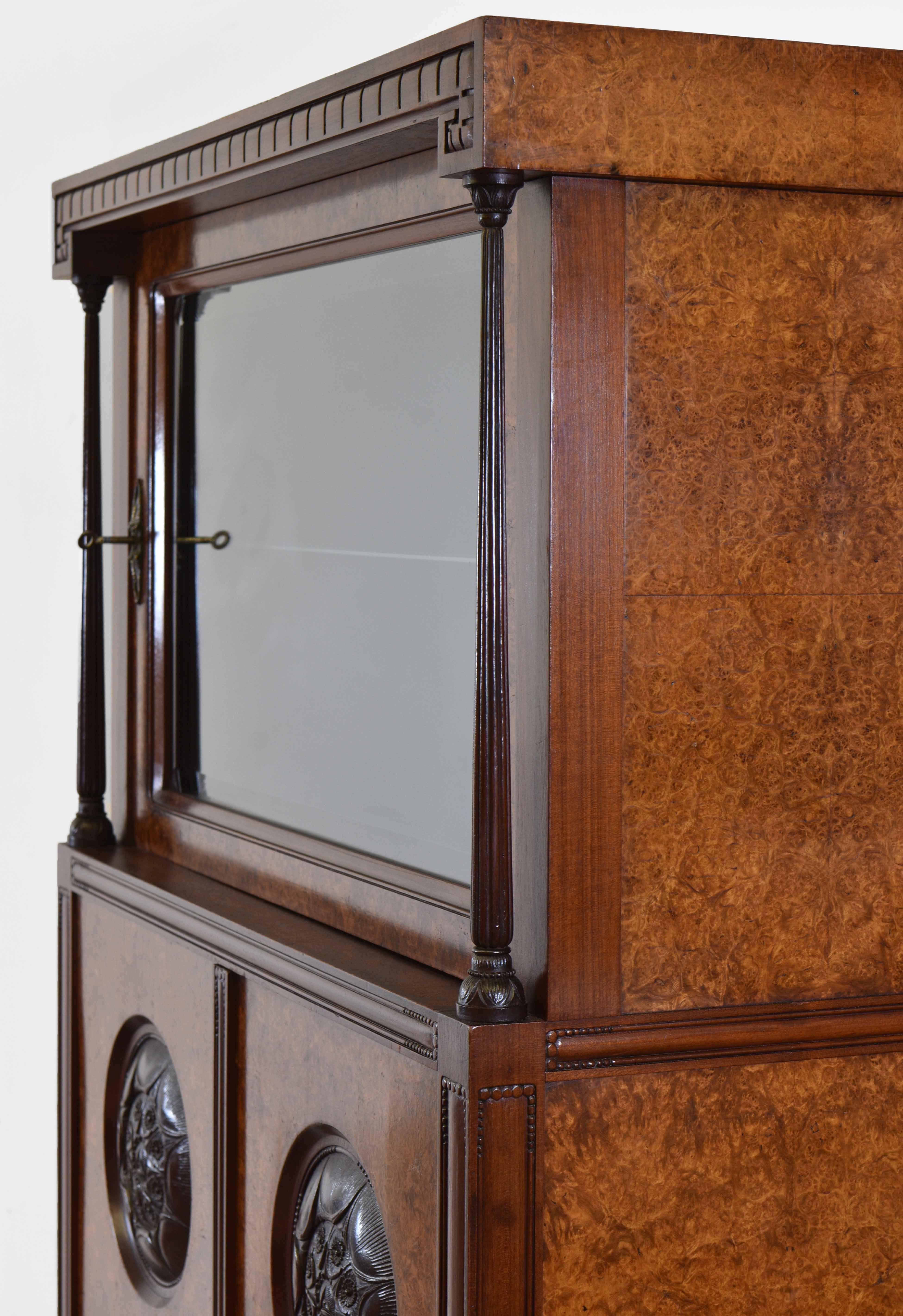 Raffinato gabinetto Amboyna Art Deco di Georges De Bardyère, circa 1925 in vendita 11