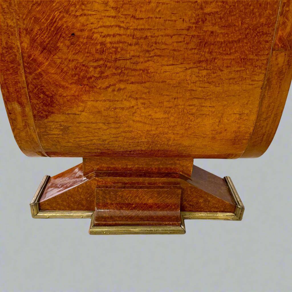 Banc Art Déco en Amboyna avec détails en bronze patiné, France en vente 3