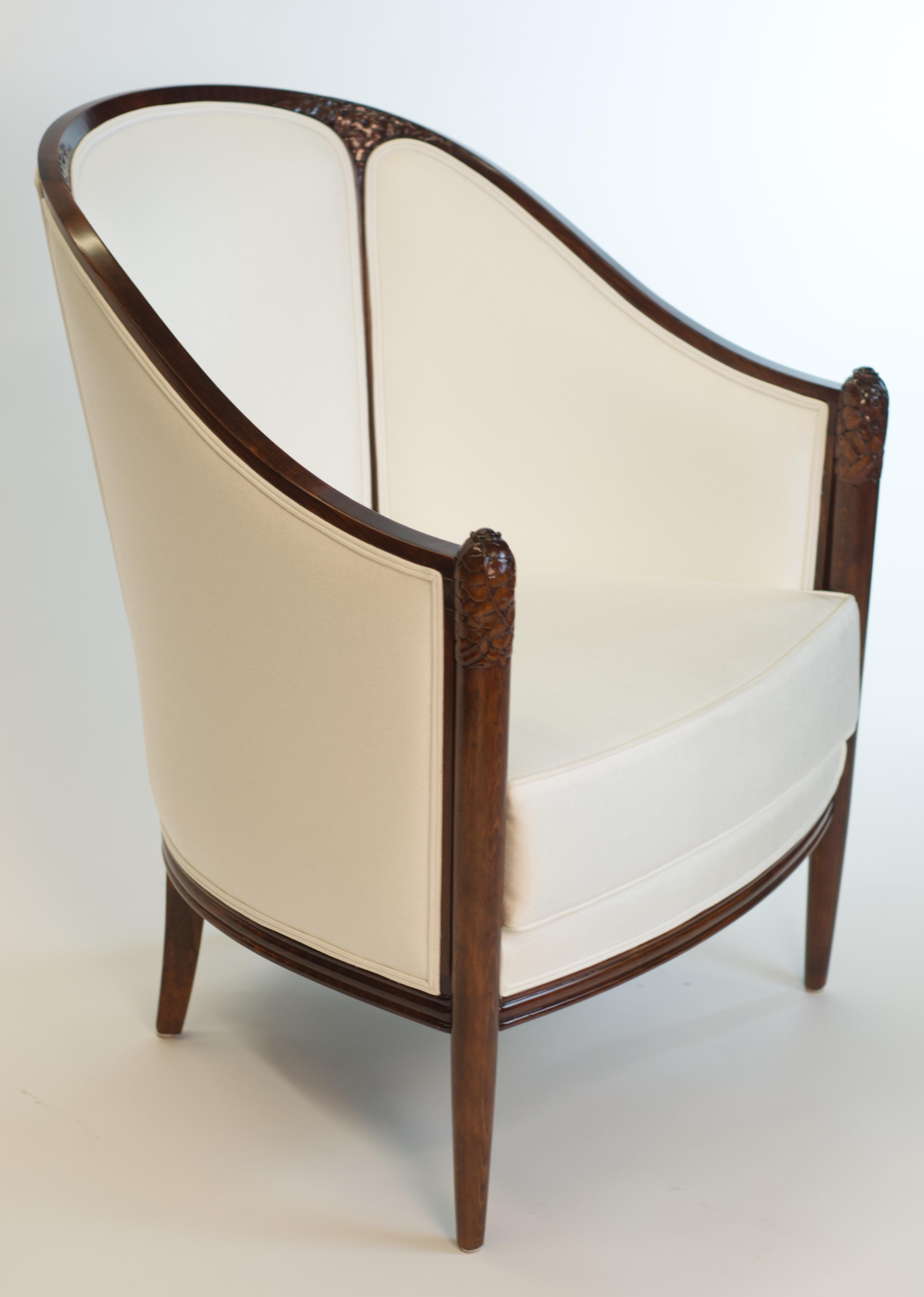 Antique original Fine Art Deco Bergère by A. Bicchierini was professionally restored, lacquered, and reupholstered. Original upholstery sticker is included in the sale.

About the Restorer: 

Roman Erlikh is a professional woodworker with over 20