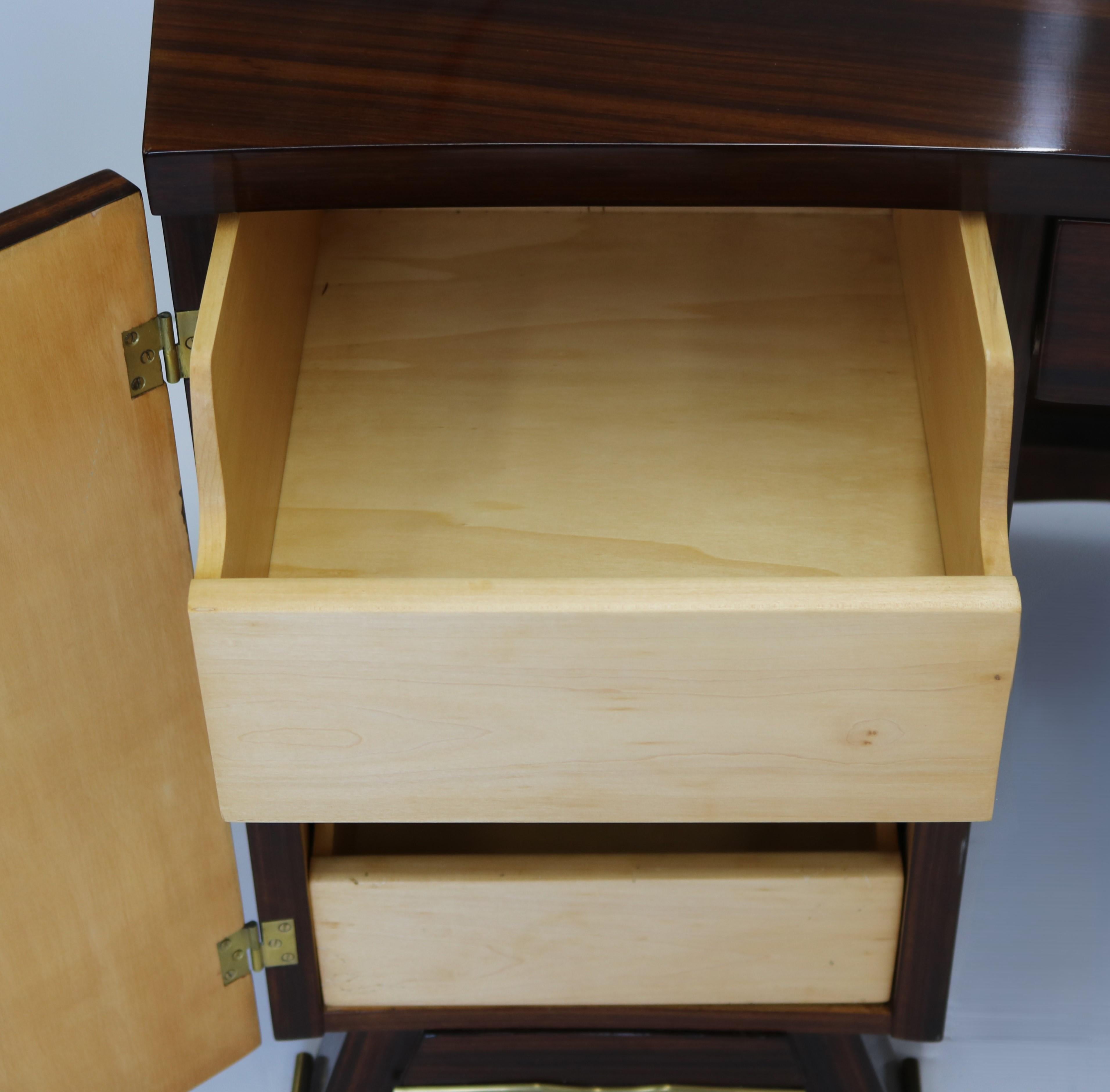 Bois de feuillus Bureau Art Déco attribué à Jules Leleu en vente