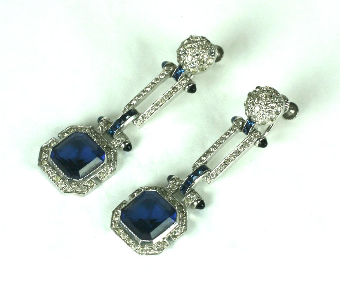 Women's Fine Art Deco Earrings, Retailed by Saks Fifth Ave. NY For Sale