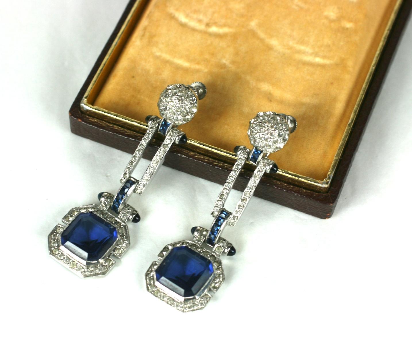 Fine Art Deco Earrings, Retailed by Saks Fifth Ave. NY For Sale 2