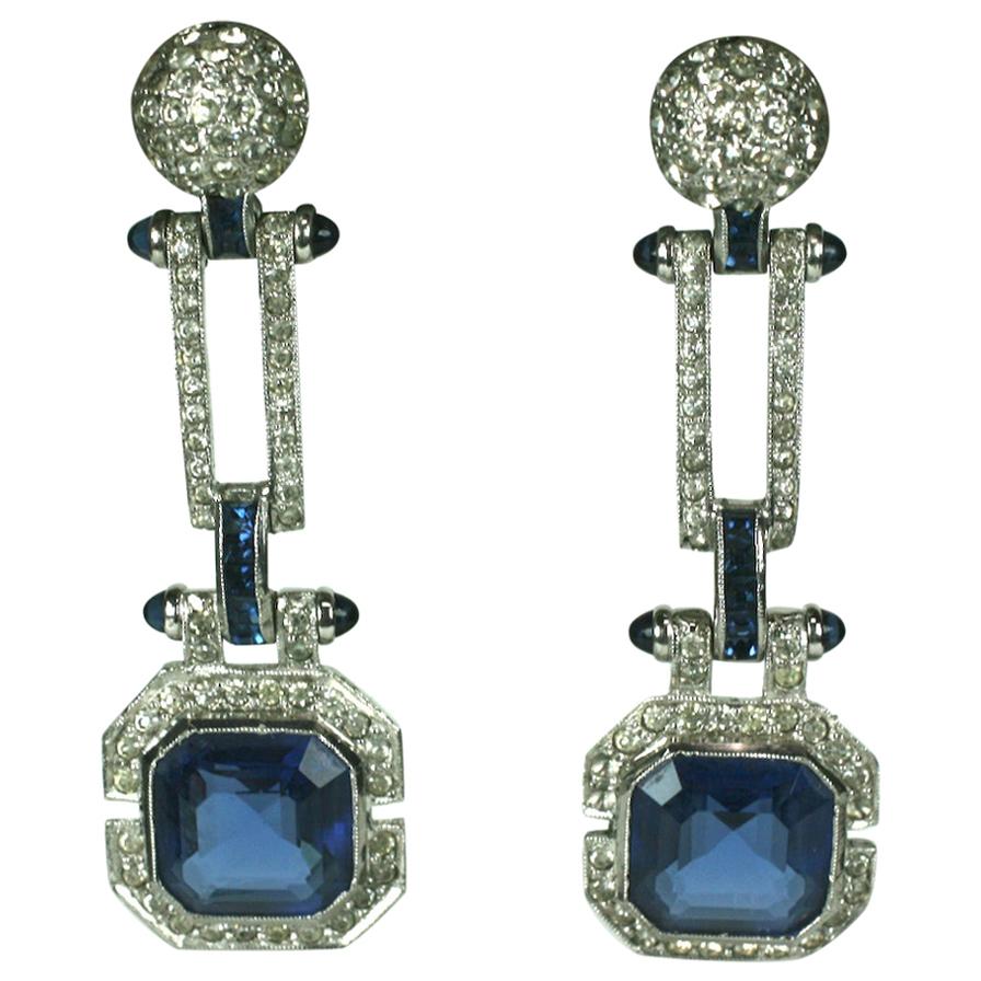 Fine Art Deco Earrings, Retailed by Saks Fifth Ave. NY For Sale