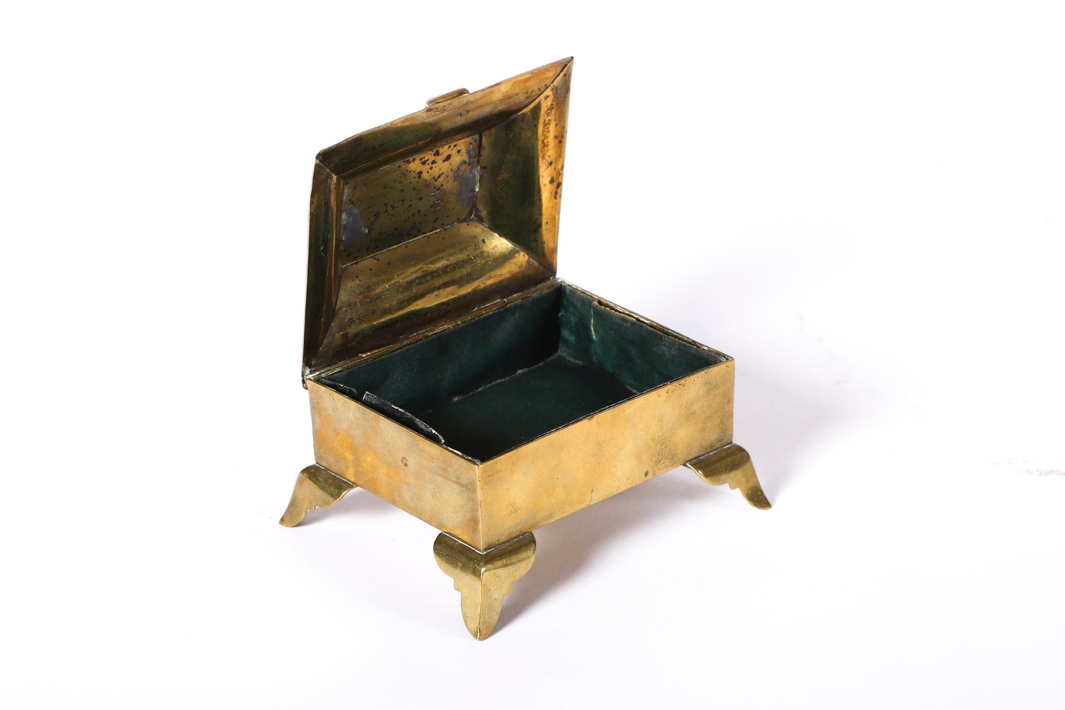 Fine Art Deco Karl Hagenauer Brass Cigarette Box, Vienna, 1920s For Sale 1