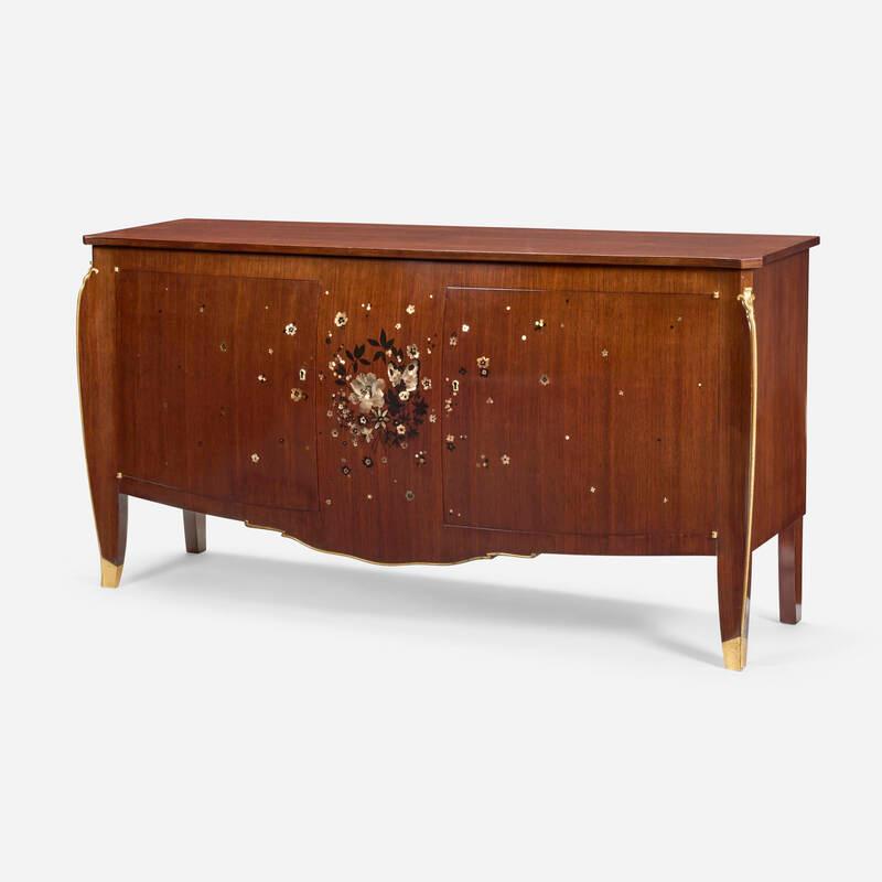 Art Déco Fine Art Deco in mogano e palissandro  Buffet con credenza di Jules Leleu in vendita