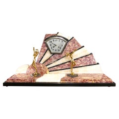 Horloge de cheminée en marbre Fine Art Deco