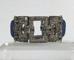 Fine Art Deco Pave and Molded Glass Bracelet