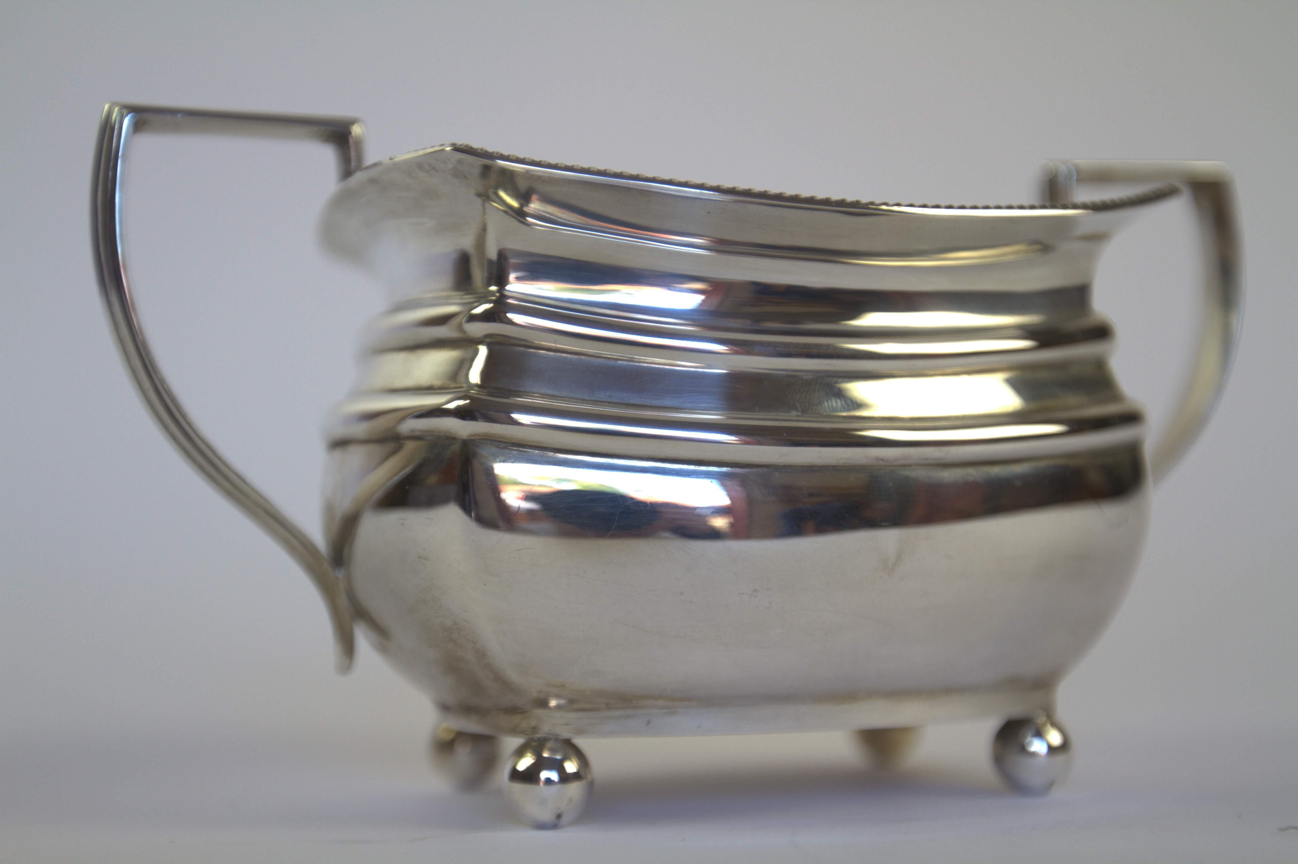 Raffinato set da tè e caffè in argento Art Deco 4pc Chester 1931 in vendita 11