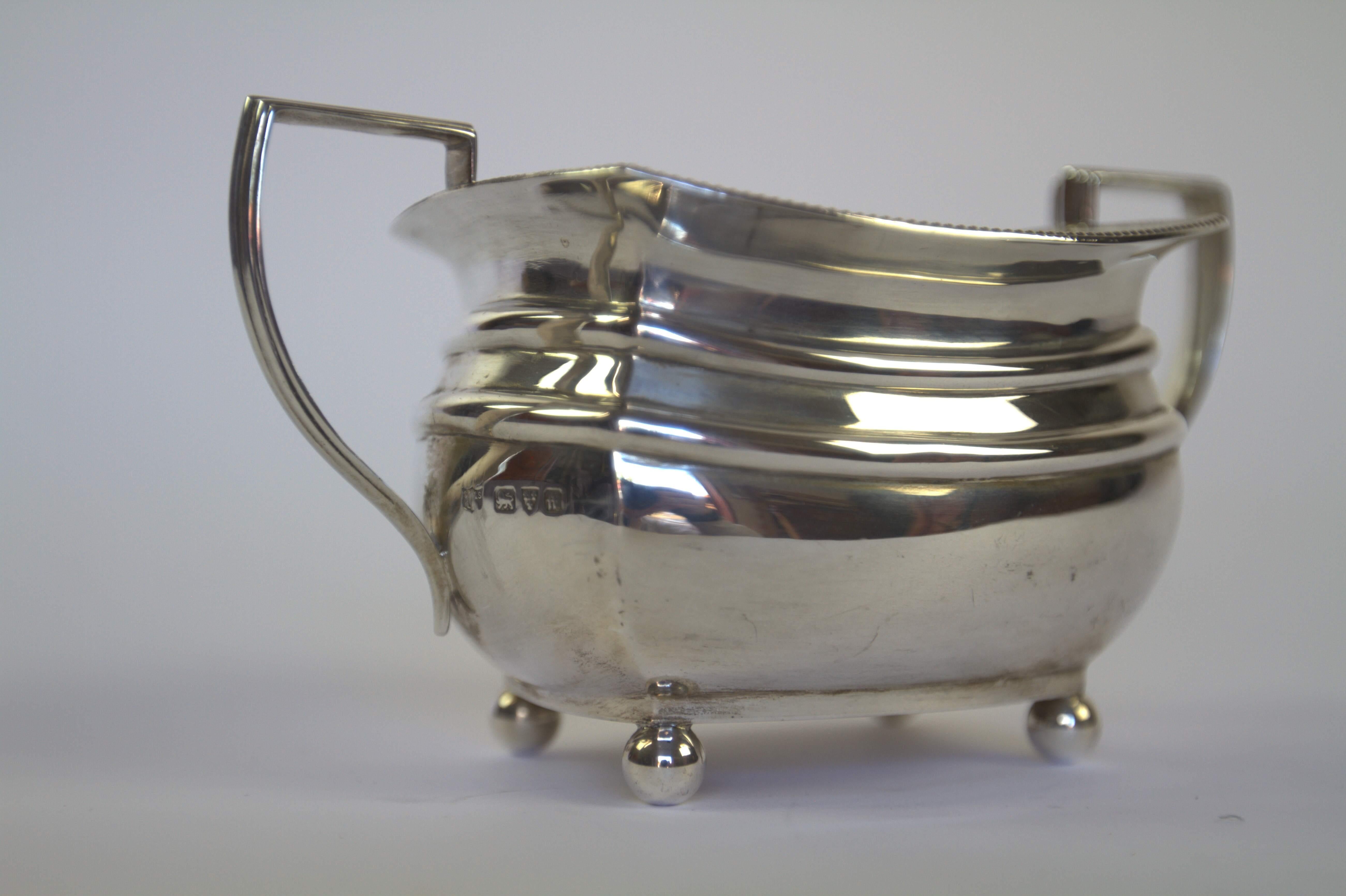 Raffinato set da tè e caffè in argento Art Deco 4pc Chester 1931 in vendita 12
