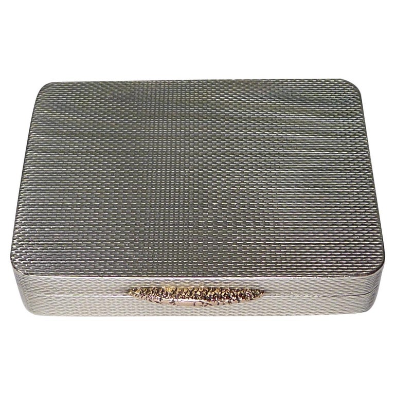 Fine Art Deco Solid Silver / Gold Pill Box, 1935 at 1stDibs