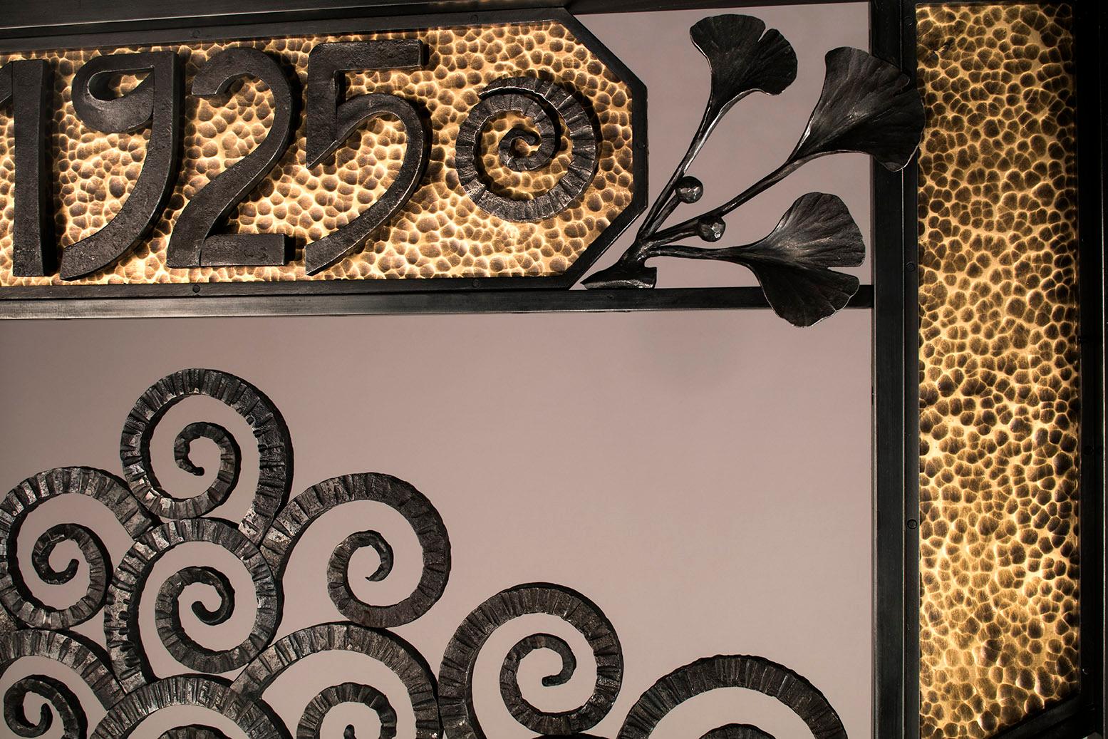 Fine Art Deco Style Wrought-Iron Door In New Condition In Montreal, QC