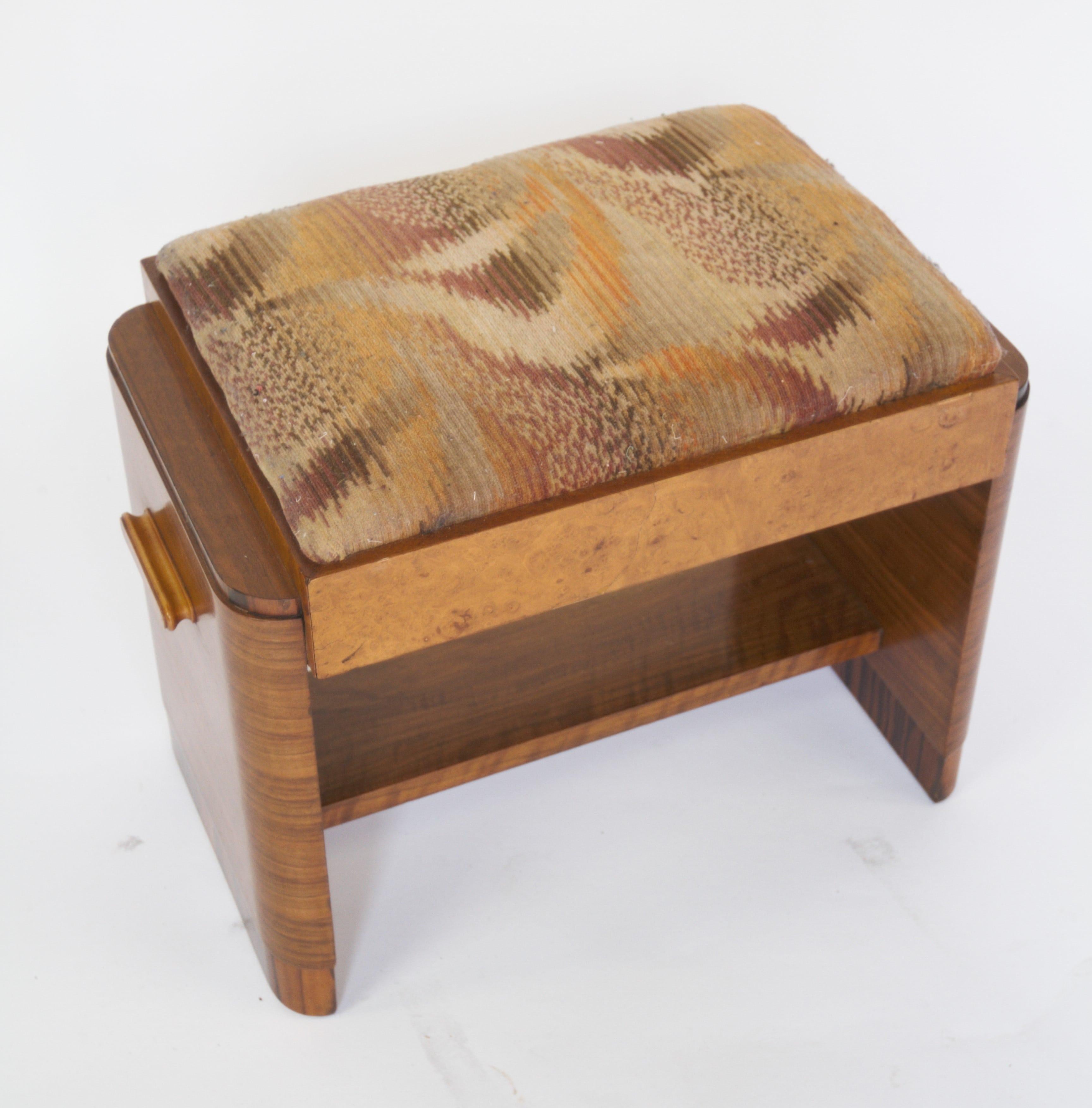 Fine Art Deco Walnut & Burr Walnut Dressing table & stool 5