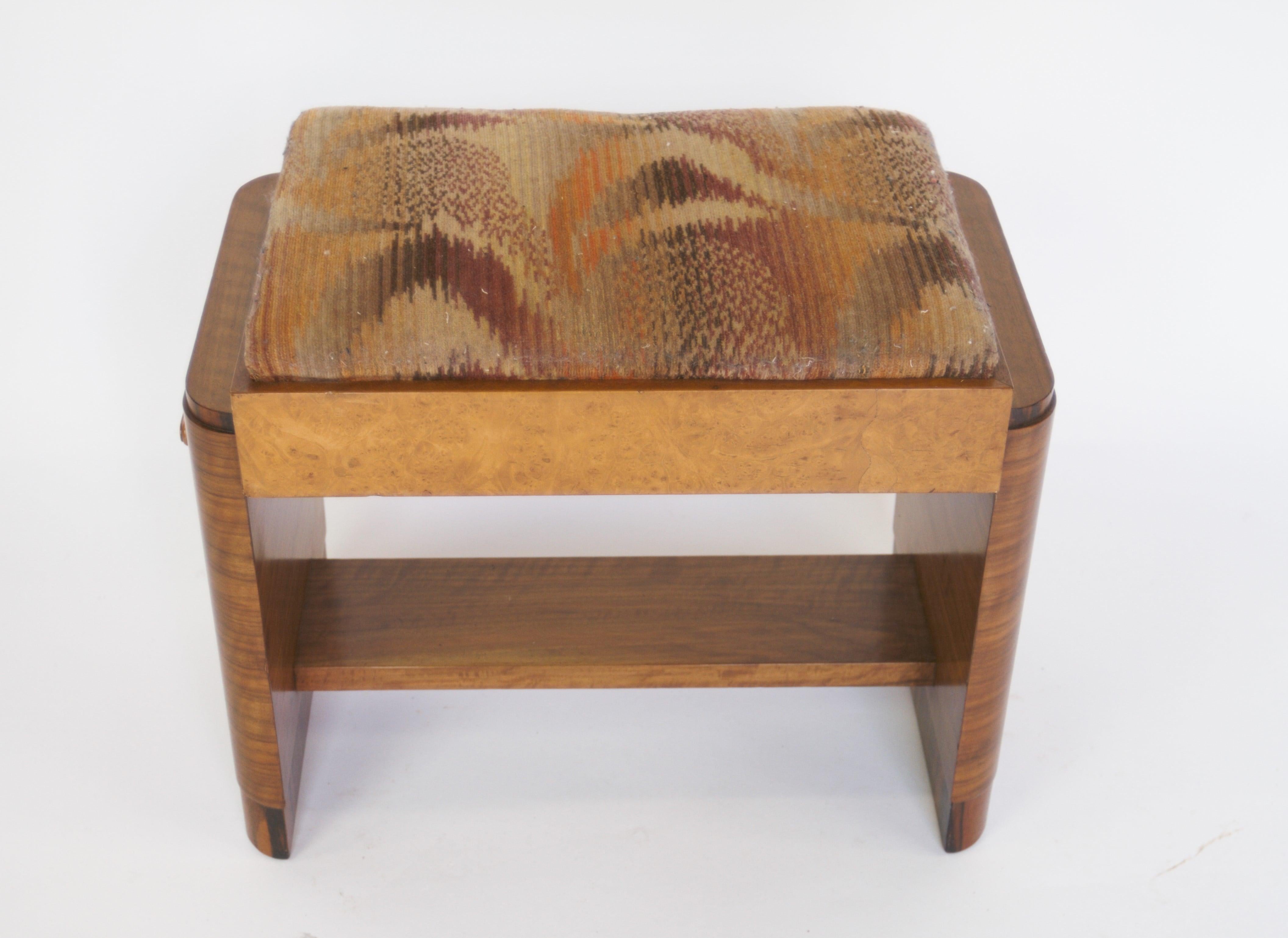 Fine Art Deco Walnut & Burr Walnut Dressing table & stool 7