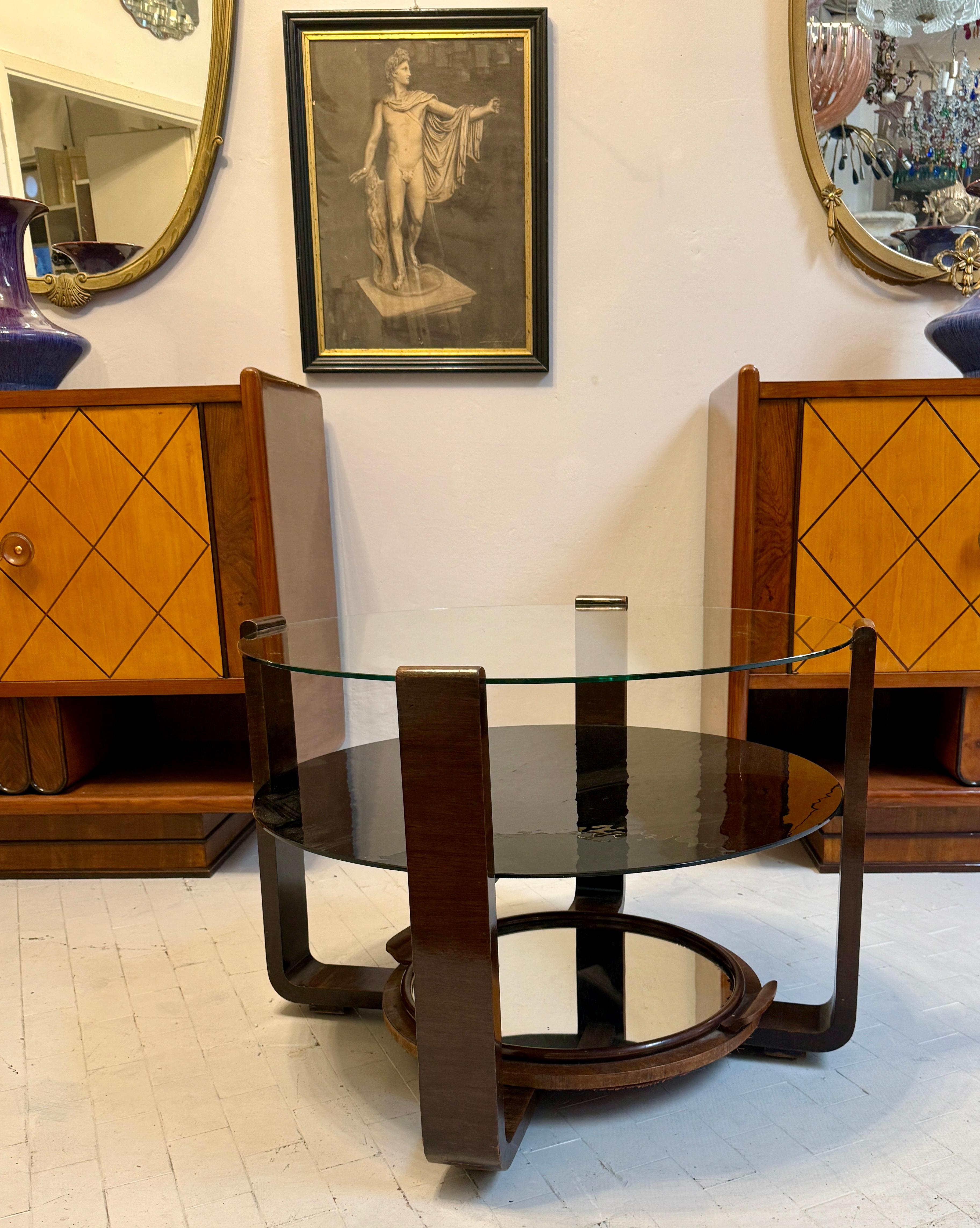 Mesa de nogal Art Decó  1930s en Bueno estado para la venta en Rome, IT