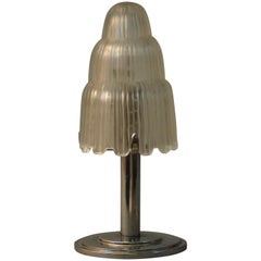 Fine Art Deco "Waterfall" Table Lamp Signed by Sabino, Paris, circa 1930s