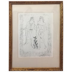 Fine Art "Eros and Eurybia" by George Braque, Original Etching