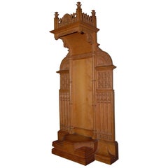 Fine Art Gothic Revival Miniatur Buchsbaum Kapelle Stand für heilige Skulptur