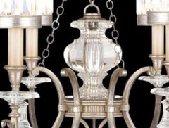 Fine Art Handcrafted Eaton Place Warm Silver Chandelier with Crystal Shades