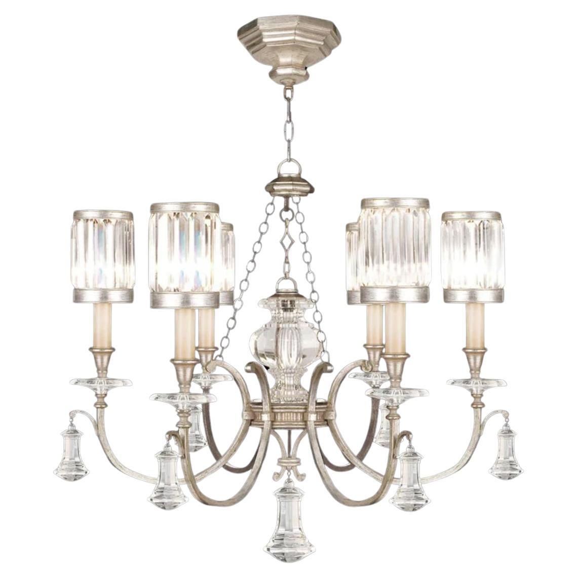 Chandelier de Pan de Oro Suave con Tulipas de Cristal Facetado Channel-Set en venta