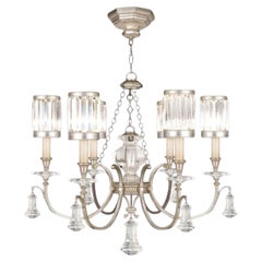 Fine Art Handcrafted Eaton Place Warm Silver Chandelier with Crystal Shades