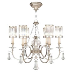 Fine Art Handcrafted Eaton Place Warm Silver Kronleuchter mit Kristallschirmen