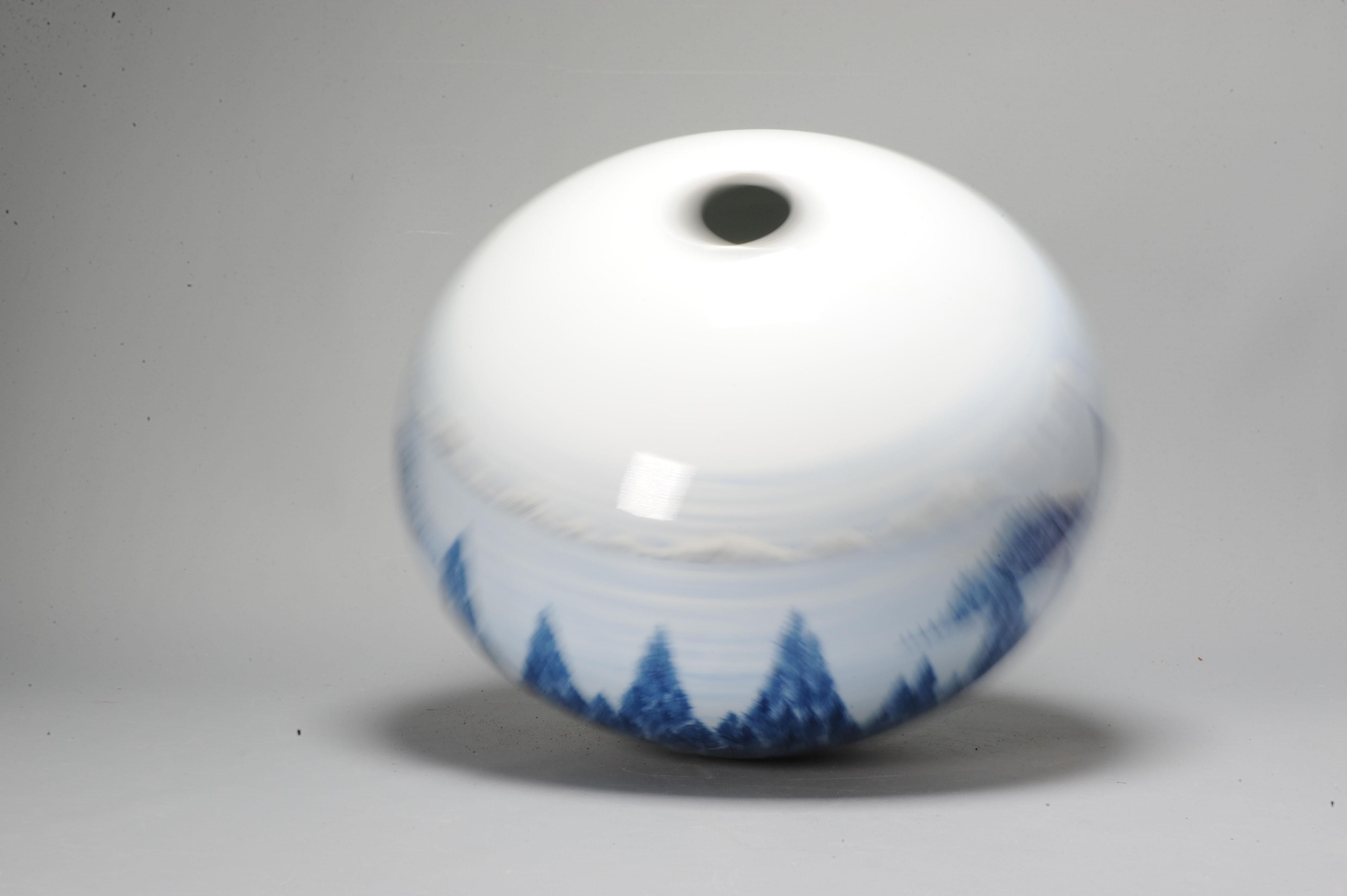 Fine Art Japanese Vase Arita. Artist Fujii Shumei Winter Landscape Born, 1936  For Sale 7