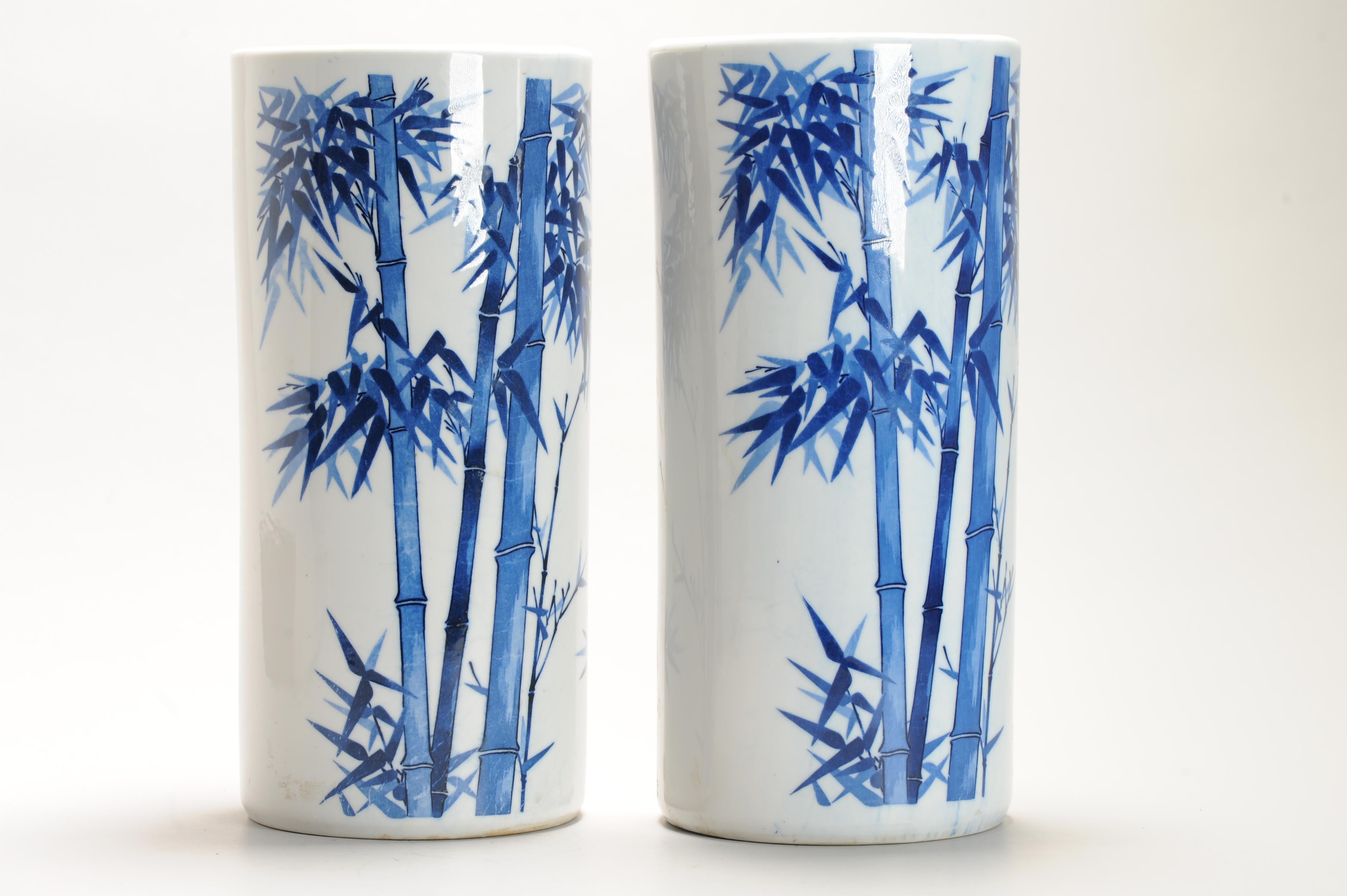 Fine Art Japanese Winter Bamboo Vases Arita Hat stand shap For Sale 6