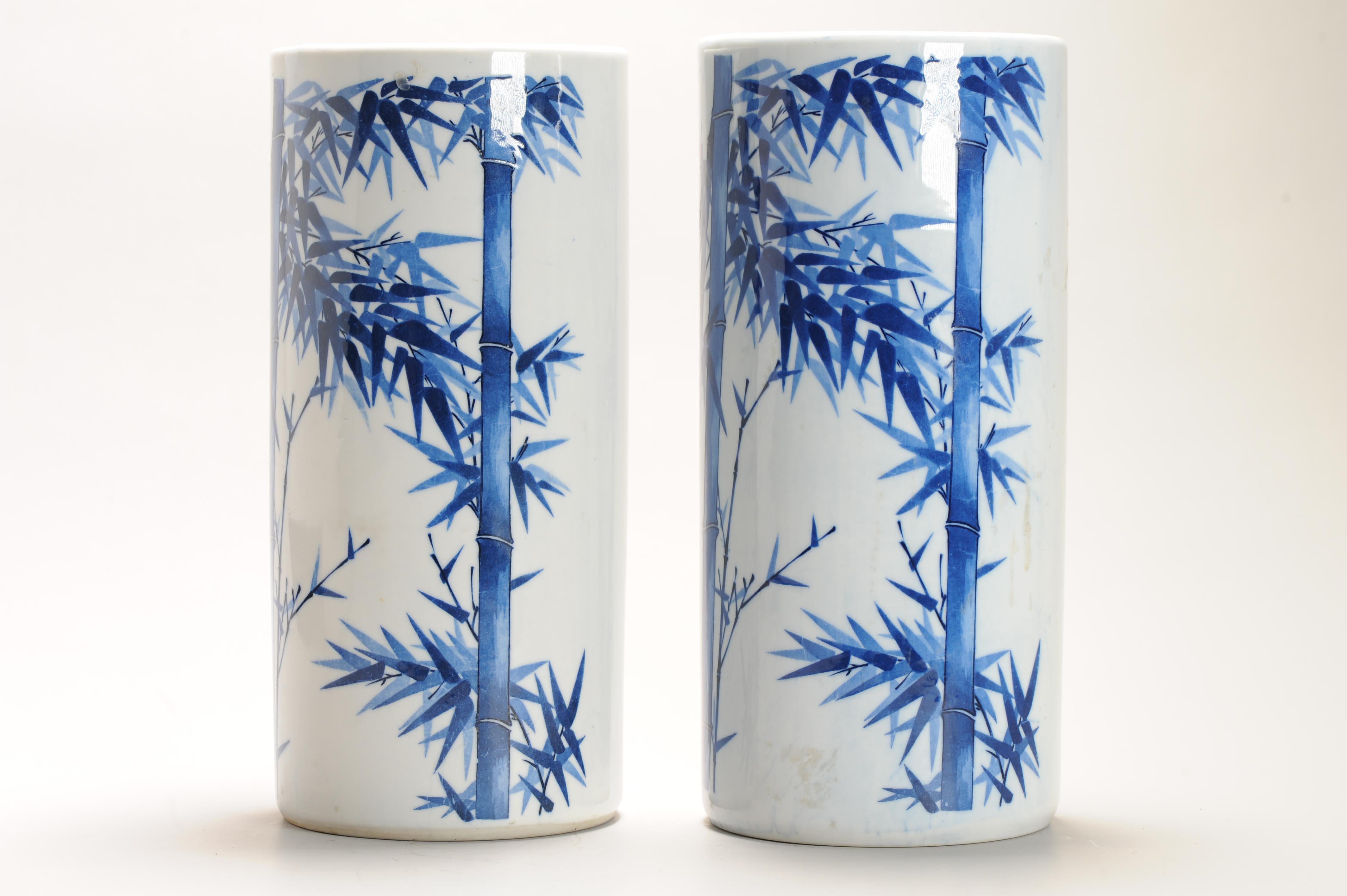 Fine Art Japanese Winter Bamboo Vases Arita Hat stand shap For Sale 1