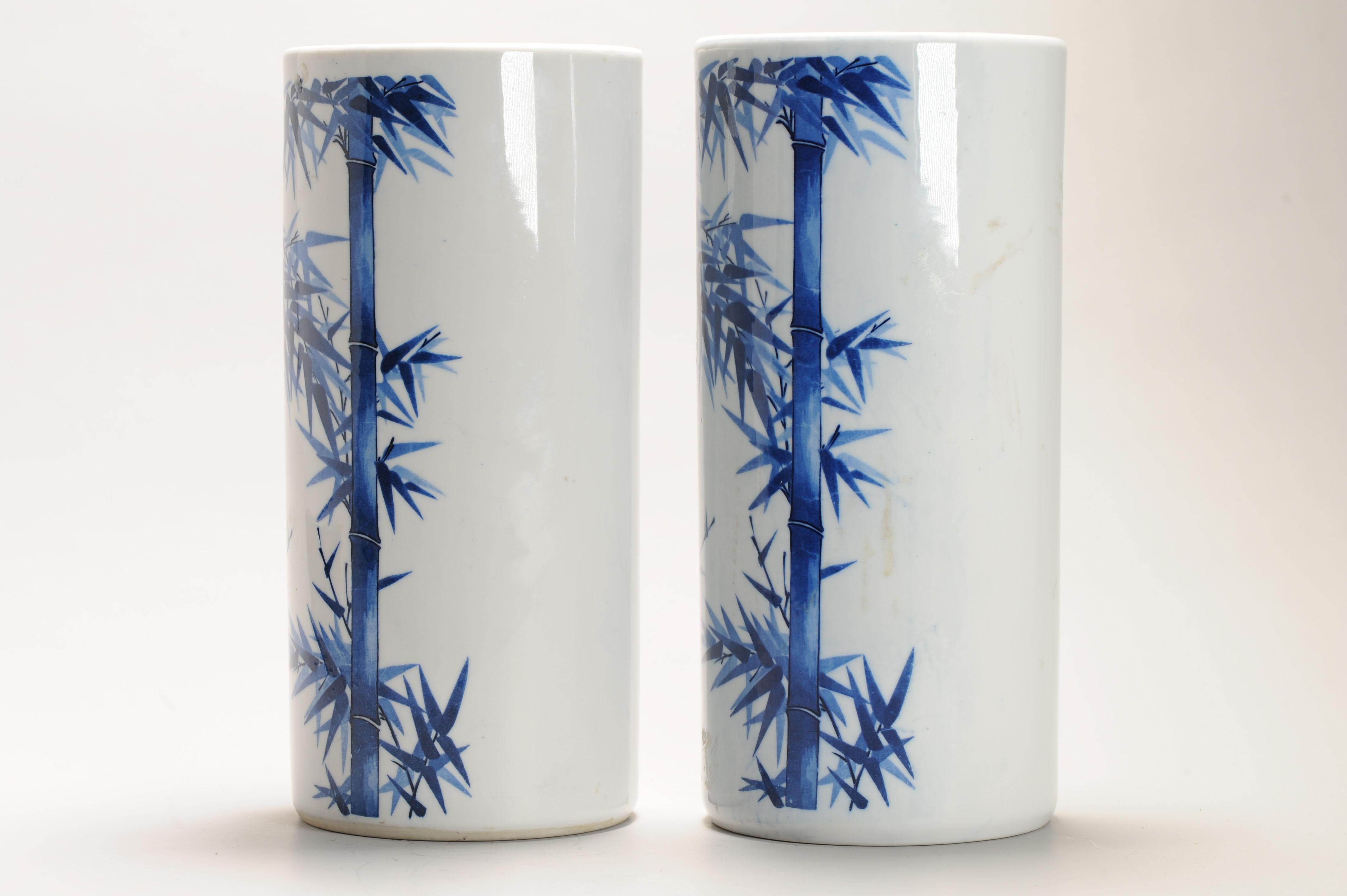 Fine Art Japanese Winter Bamboo Vases Arita Hat stand shap For Sale 2