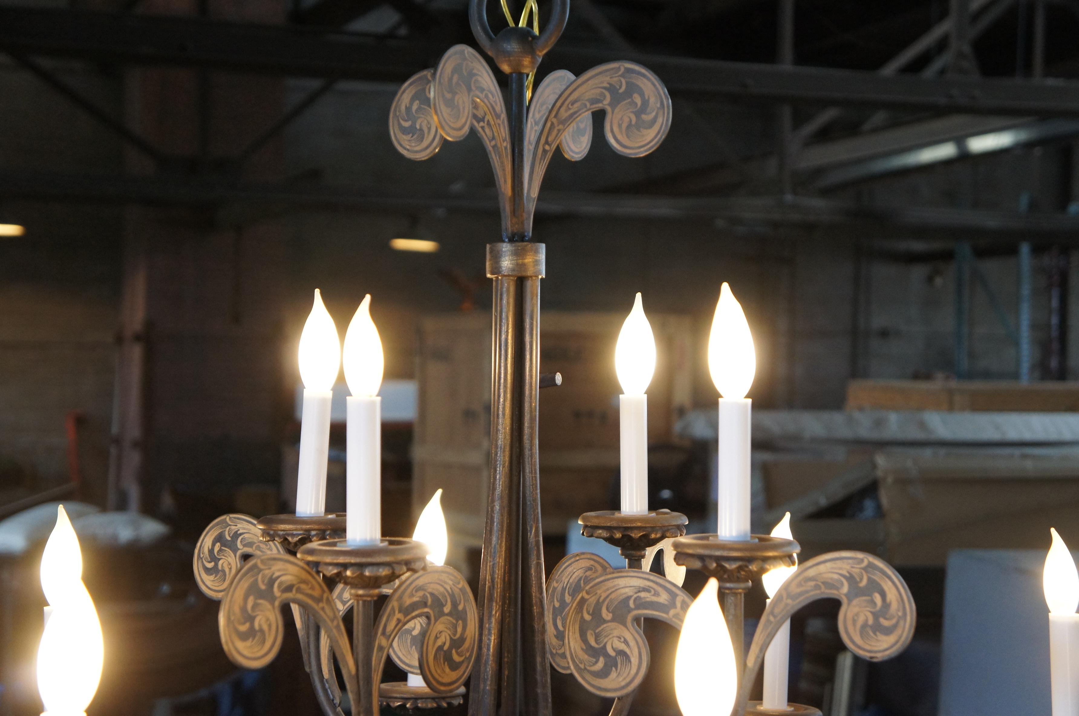 Fine Art Lamps Avignon Chandelier Medieval Empire Two Tier 12 Light 135740ST For Sale 1