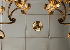 Fine Art Nouveau Bronze Arch with Vintage Mirror, Morocco, Early 20th Century