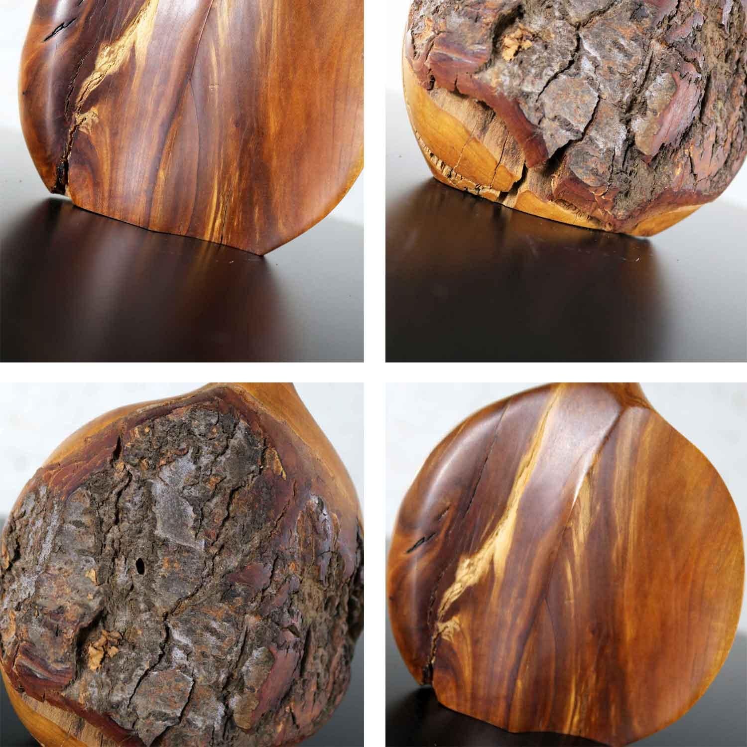 Fine Art Turned Apricot Wood Delicate Weed Vase with Natural Bark by Doug Ayers 1