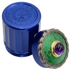 Fine Silver and Shibuichi Vessel with Amethyst, Enamel