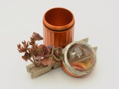 Artisan Vessel with Rutilated Quartz and Mokume Gane Metalwork