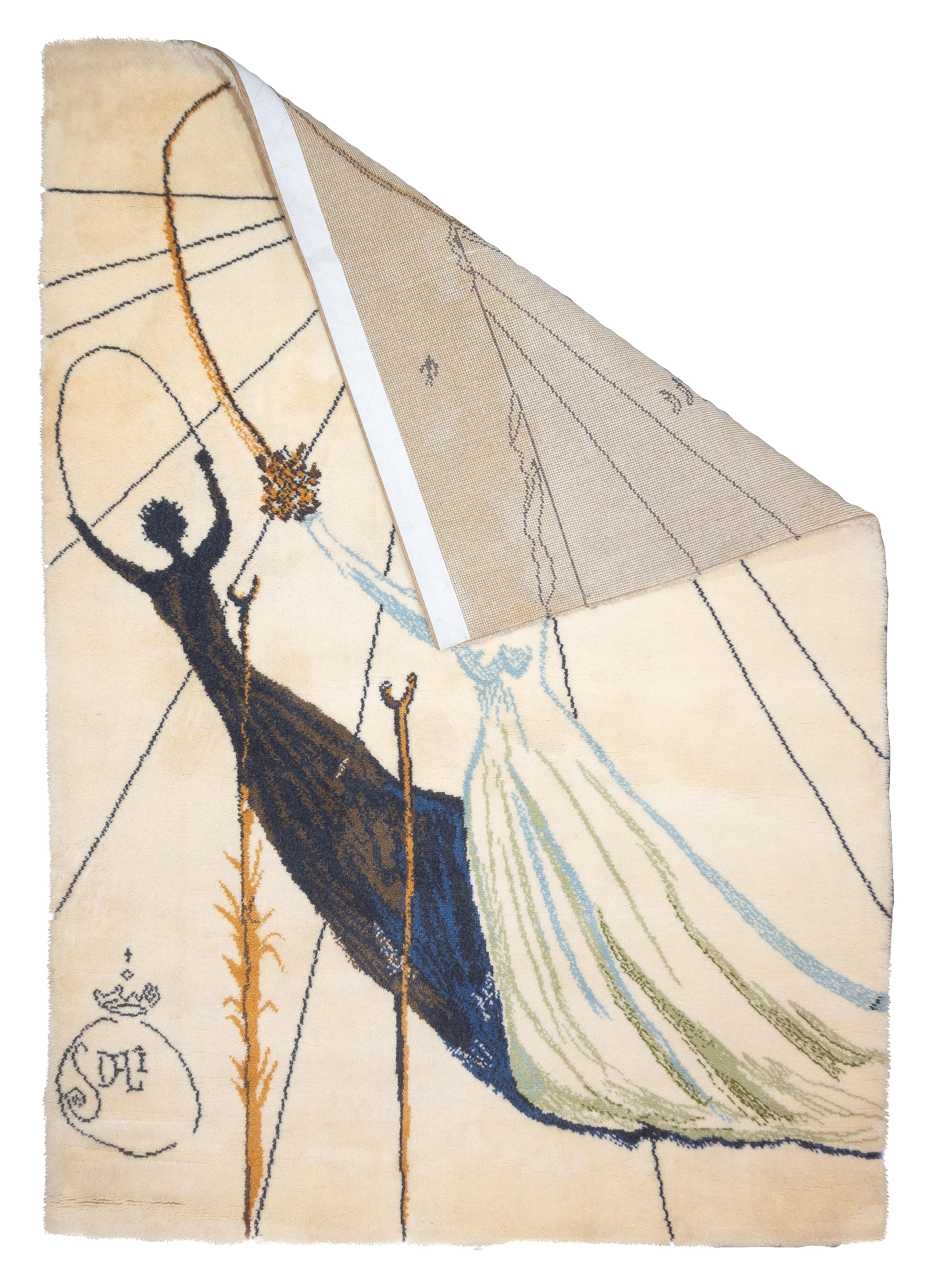 Alfombra artística fina. Diseño según Salvador Dali Lana 4'7
