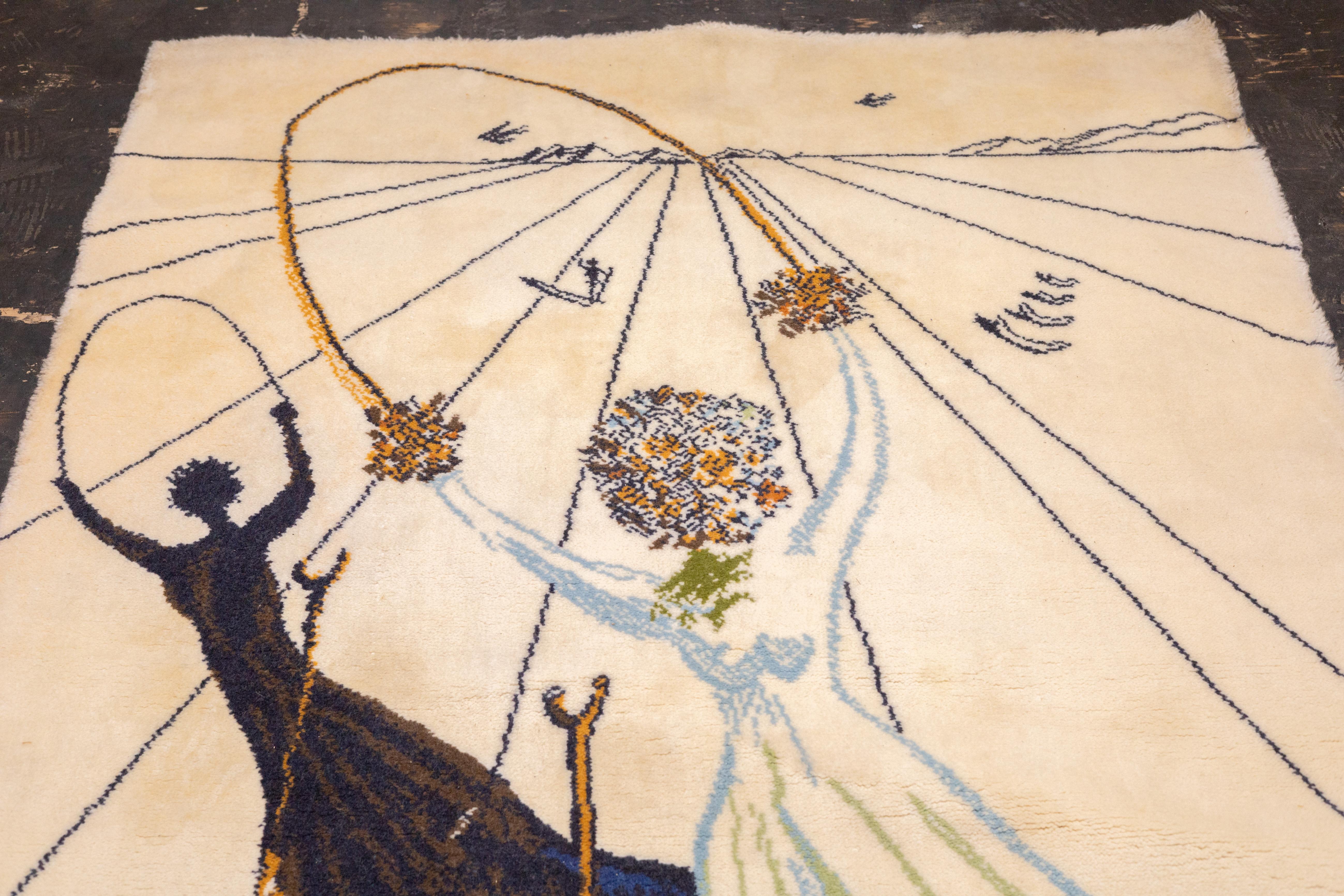 Alfombra artística fina. Diseño según Salvador Dali Lana 4'7