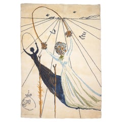 Alfombra artística fina. Diseño según Salvador Dali Lana 4'7" x 6'6
