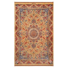 Petit tapis persan luxueux à fleurs vintage de 2'6" x 4'