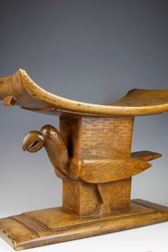 Fine Ashanti Stool with Bird Motif, Ghana