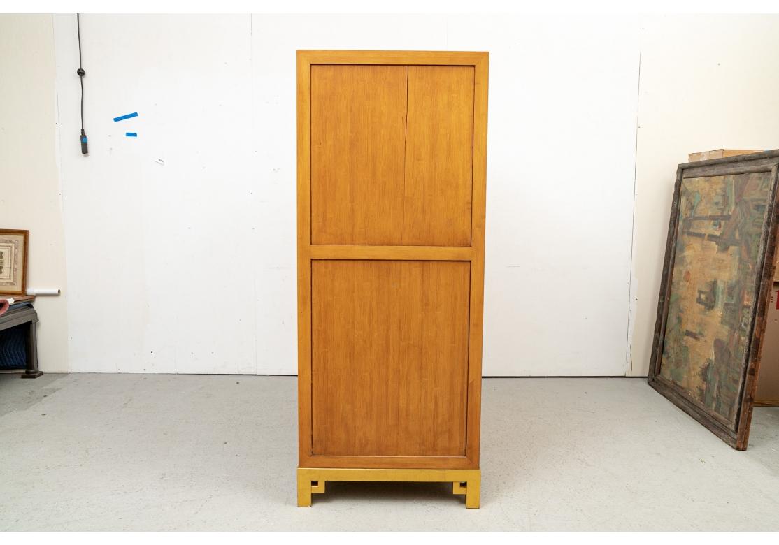 Fine Asian Custom Bamboo Cabinet With Paint Decorated Doors For Sale 5