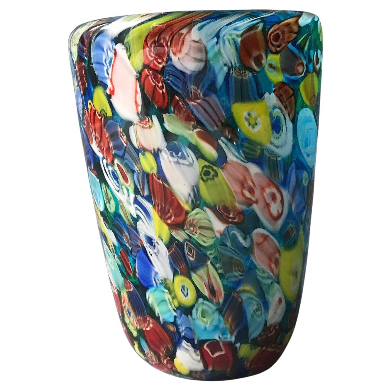Arts and Crafts Fine Attractive Multi colour Murano vase Vintage Decorative Art For Sale