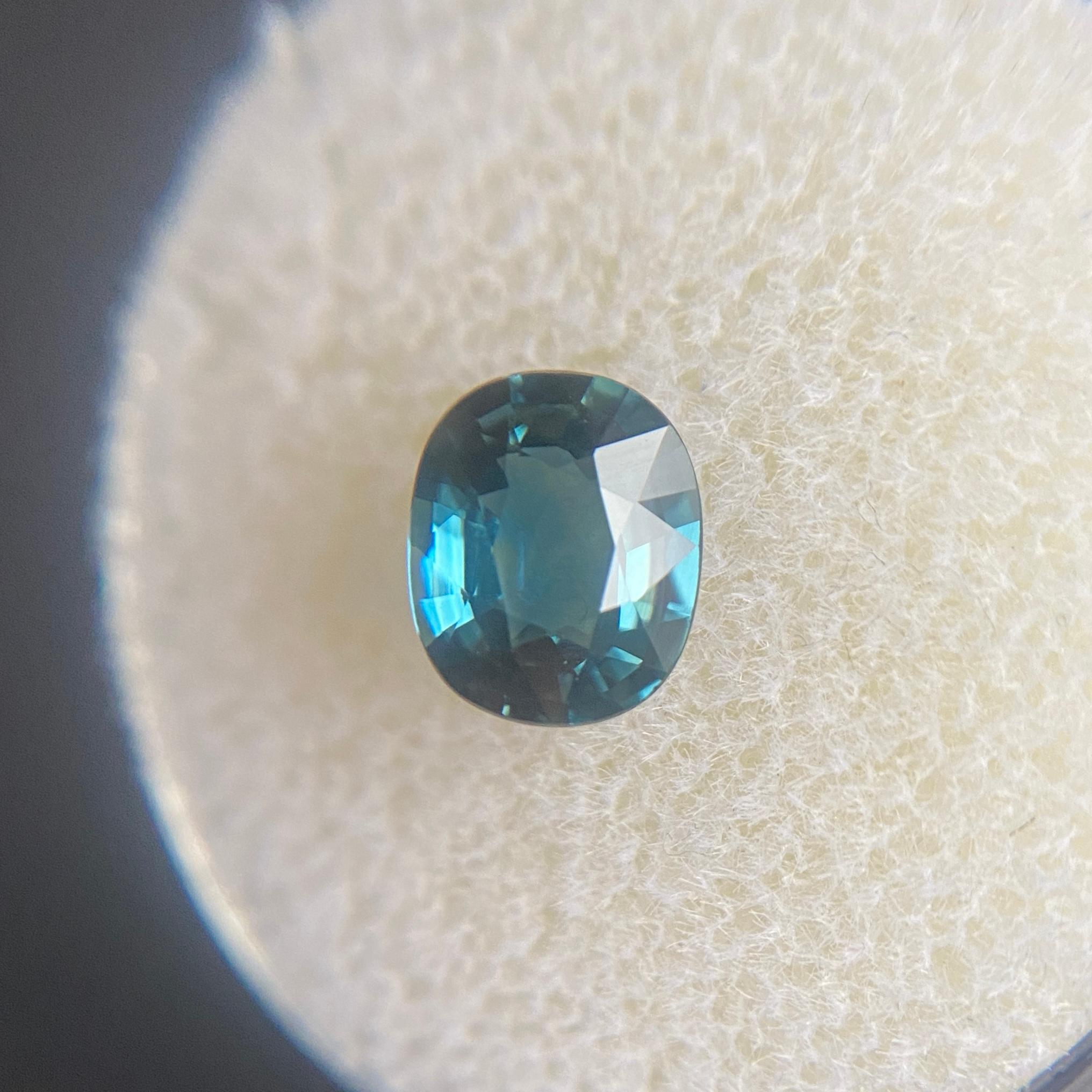 Women's or Men's Fine Australia Indigo Blue Sapphire 1.35 Carat Oval Cut Rare Loose Gemstone