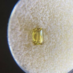 Fine Australian 0.67ct Untreated Vivid Yellow Sapphire Emerald Cut Gem