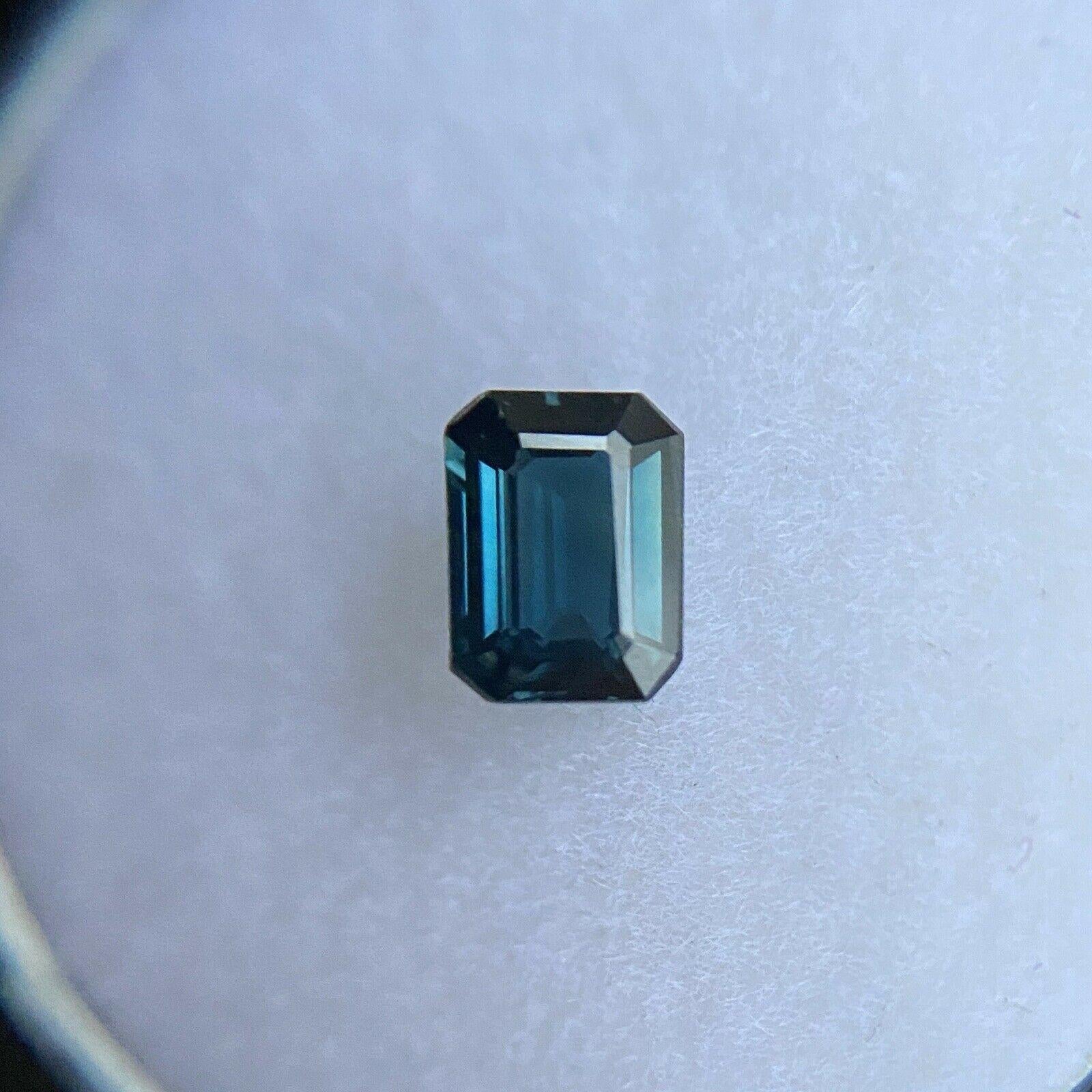 Fine Australian Deep Blue Sapphire 0.59ct Octagonal Emerald Cut Rare VVS 5.3x4mm

Fine Natural Blue Australian Sapphire Gemstone. 
0.59 Carat with a beautiful deep blue colour and excellent clarity, a very clean stone. 
Also has an excellent
