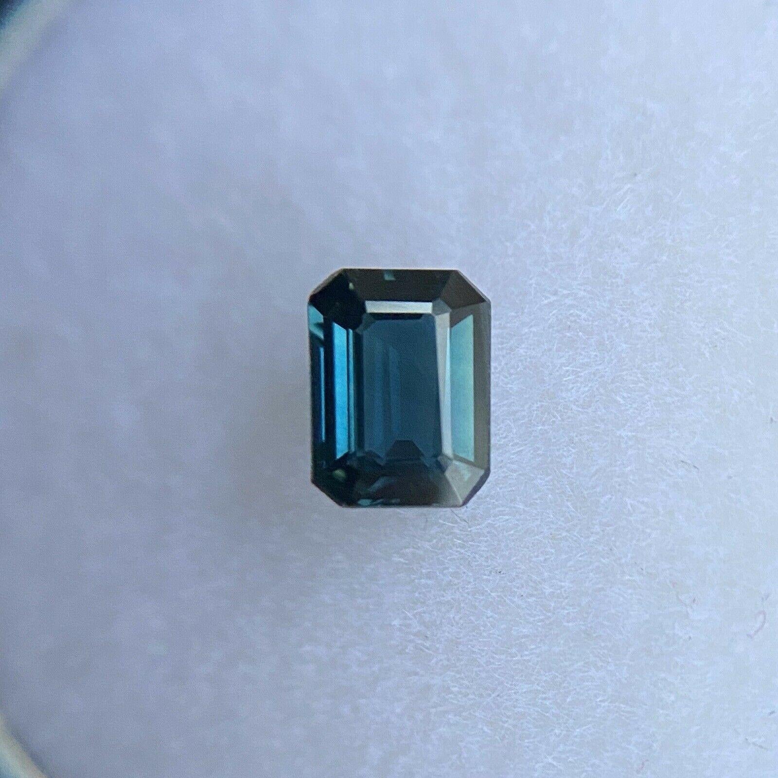 Women's or Men's Fine Australian Deep Blue Sapphire 0.59ct Octagonal Emerald Cut Rare VVS
