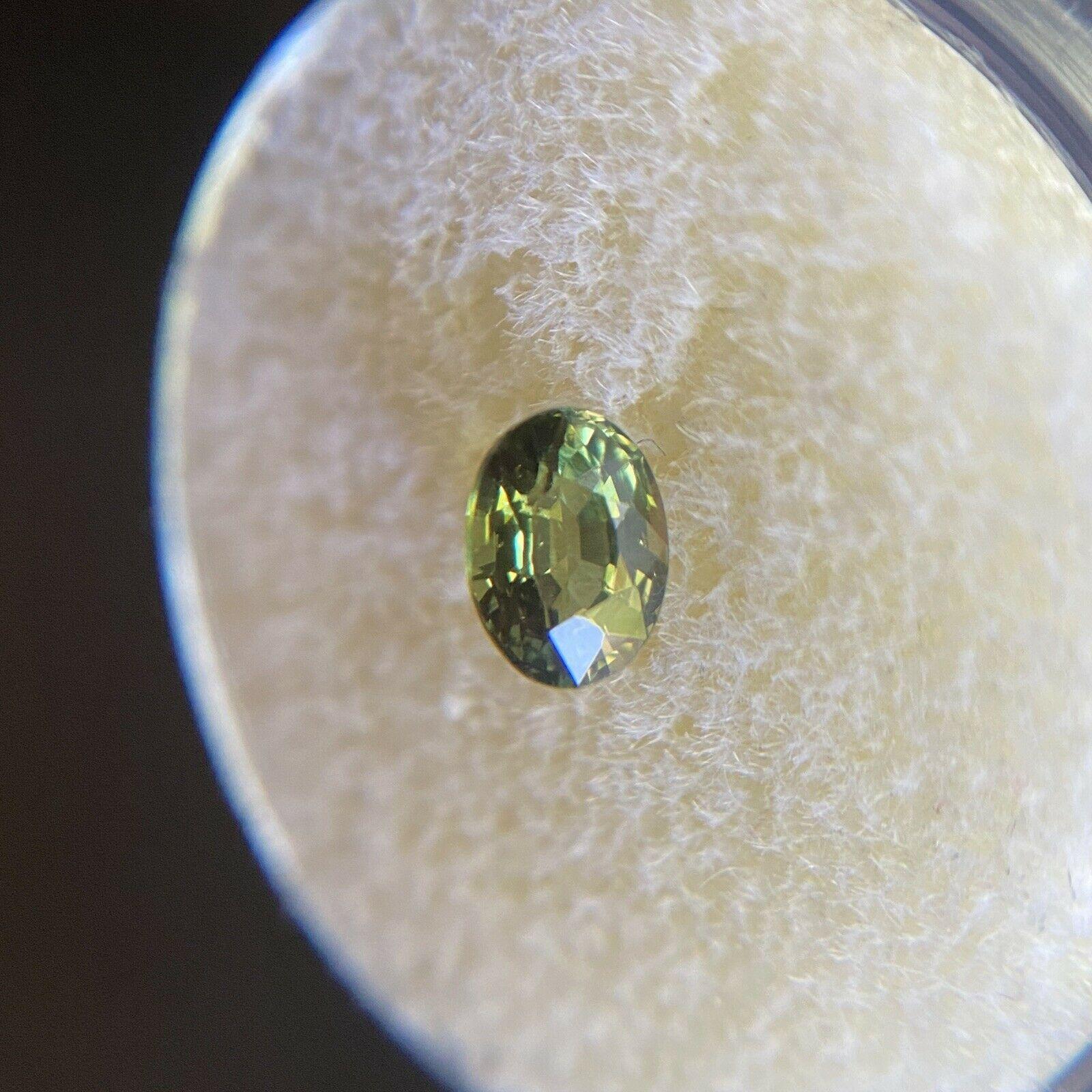 Fine Australian Vivid Green Yellow Untreated Sapphire 0.78ct Oval Cut Rare Gem 2