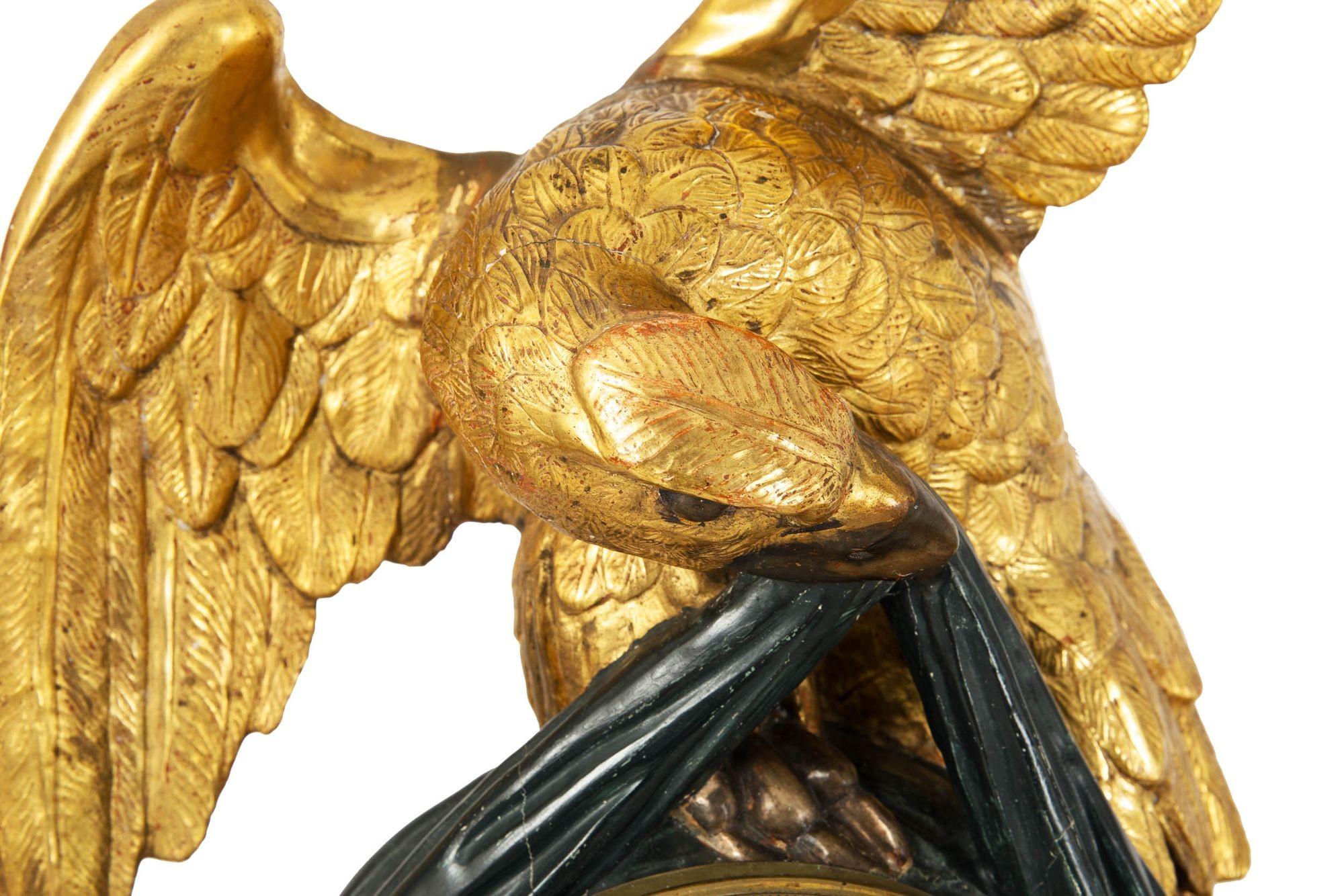 Fine Austrian Neoclassical Gilded Eagle Wall Clock, 19th Century For Sale 8