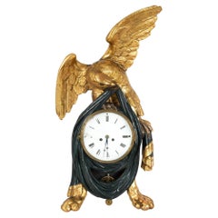Fine Austrian Neoclassical Gilded Eagle Wall Clock, 19th Century