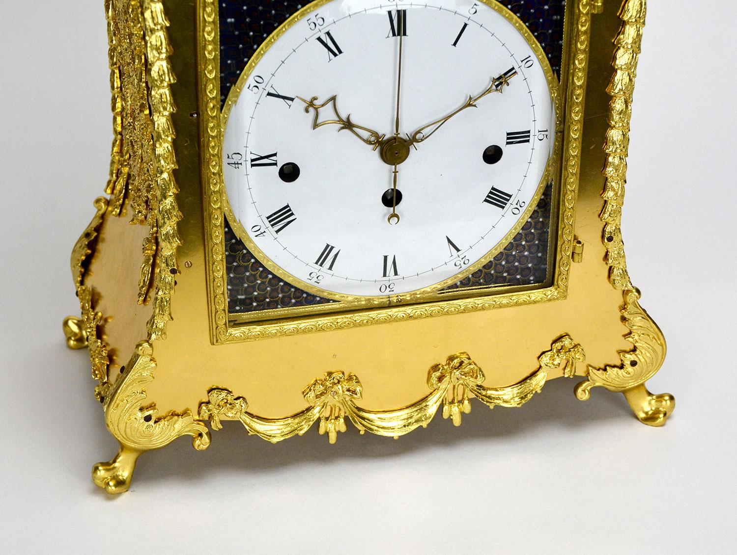 Horloge de support en bronze anglaise George III Automaton Musical Bell Striking Figure en vente 7