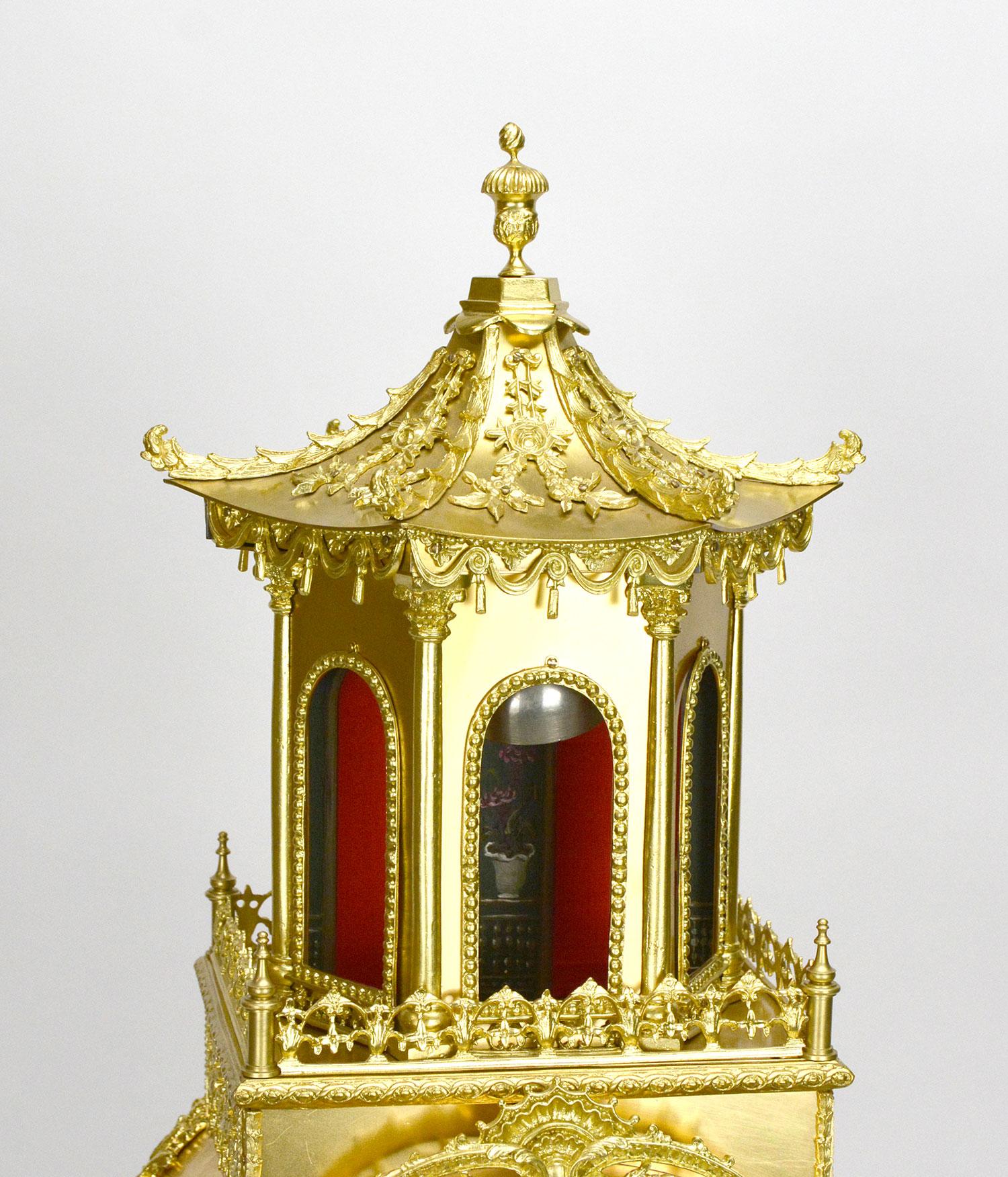 Englisch George III Automaton Musical Bell Striking Figur Bronze Bracket Clock (amerikanisch) im Angebot